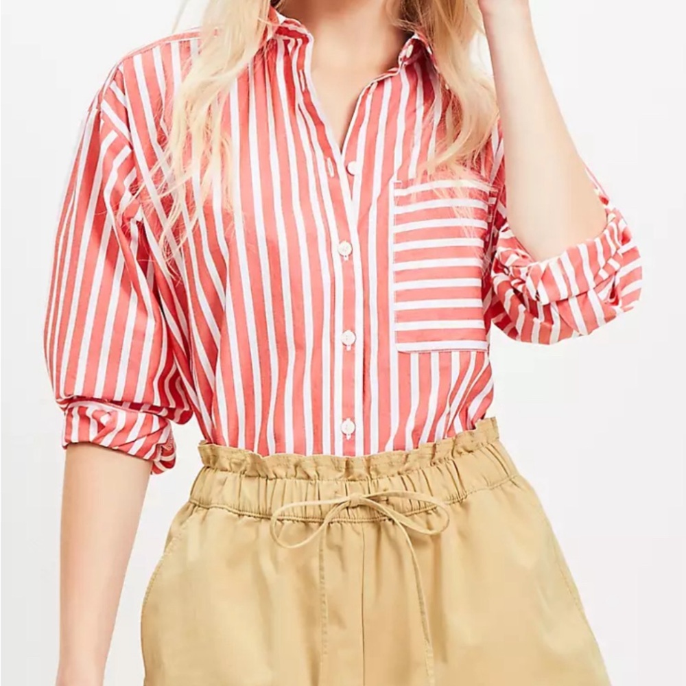 BRAND NEW LOFT Tan Scrunched Relaxed Shorts